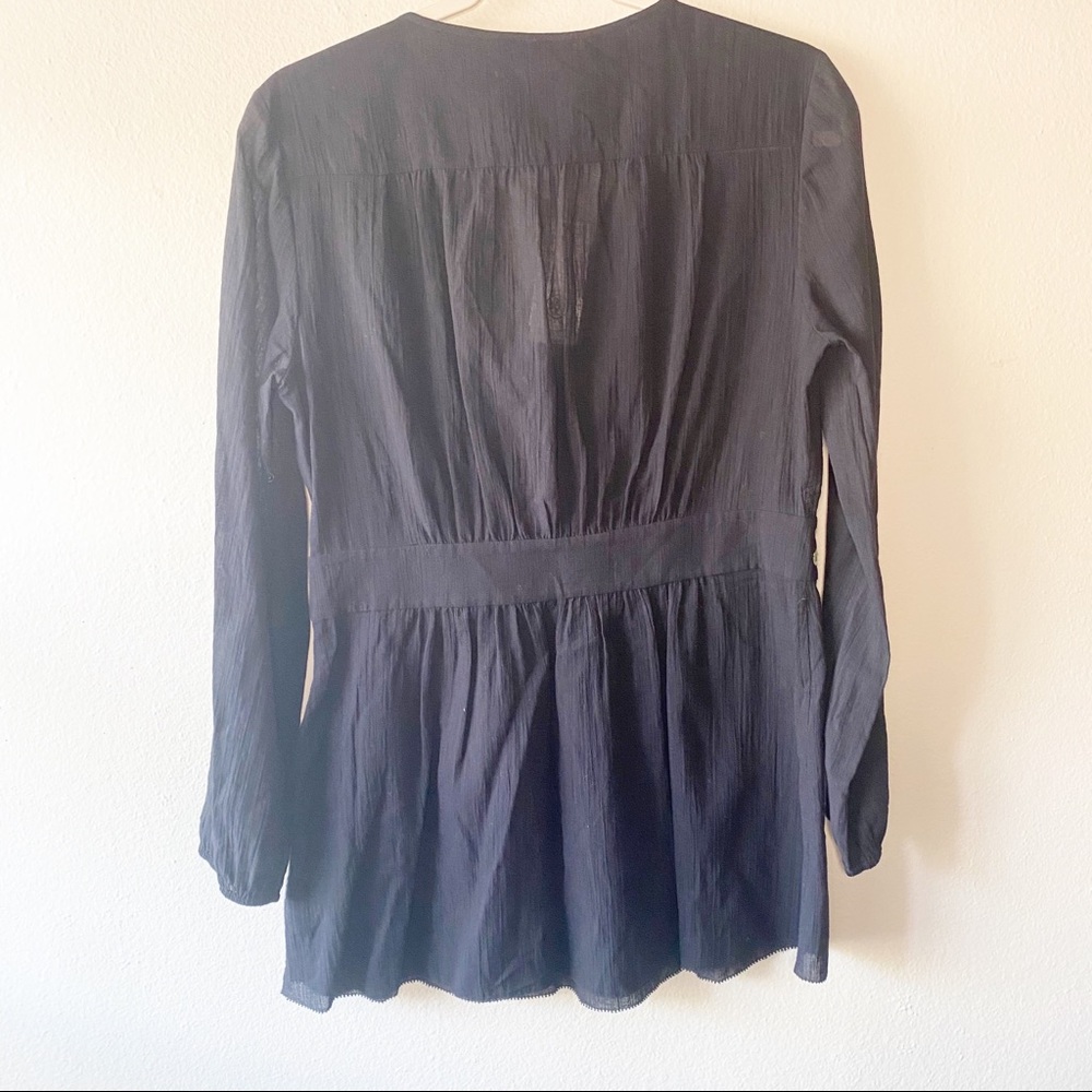 TORY BURCH  Black Embroidered Pom Tunic - Picture 8 of 9